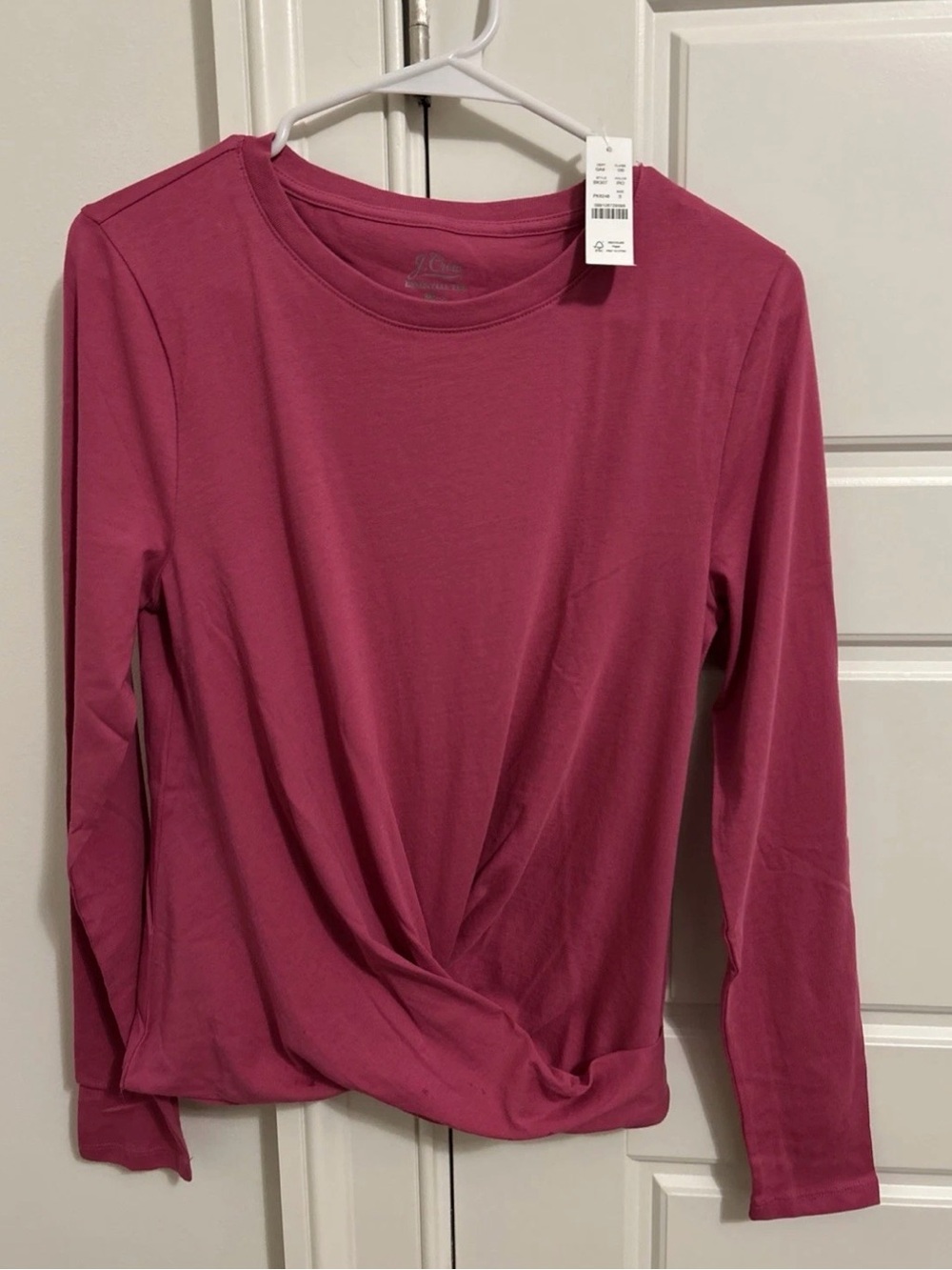 J. Crew Long-Sleeve Twist Front Top - Pink